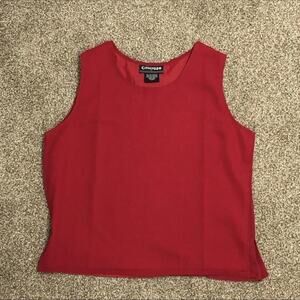 Vintage Citicraze Women’s Size Large Red Sleeveless Top Blouse Lined Polyester